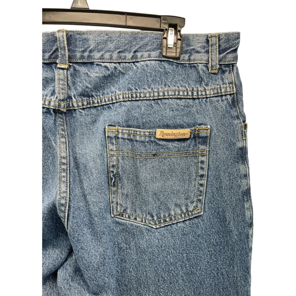 Remington Mens 38/33 Blue W/ Brown‎ Patch For Durability Out Door Workwear Jeans